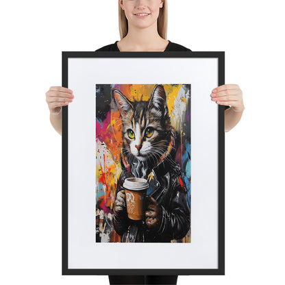 Street Art Feline v11 gerahmtes Poster gerahmtes Poster JLR Design