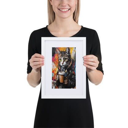 Street Art Feline v11 gerahmtes Poster gerahmtes Poster JLR Design