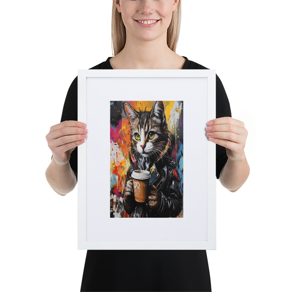 Street Art Feline v11 gerahmtes Poster gerahmtes Poster JLR Design