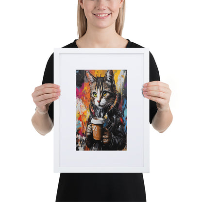Street Art Feline v11 gerahmtes Poster gerahmtes Poster JLR Design