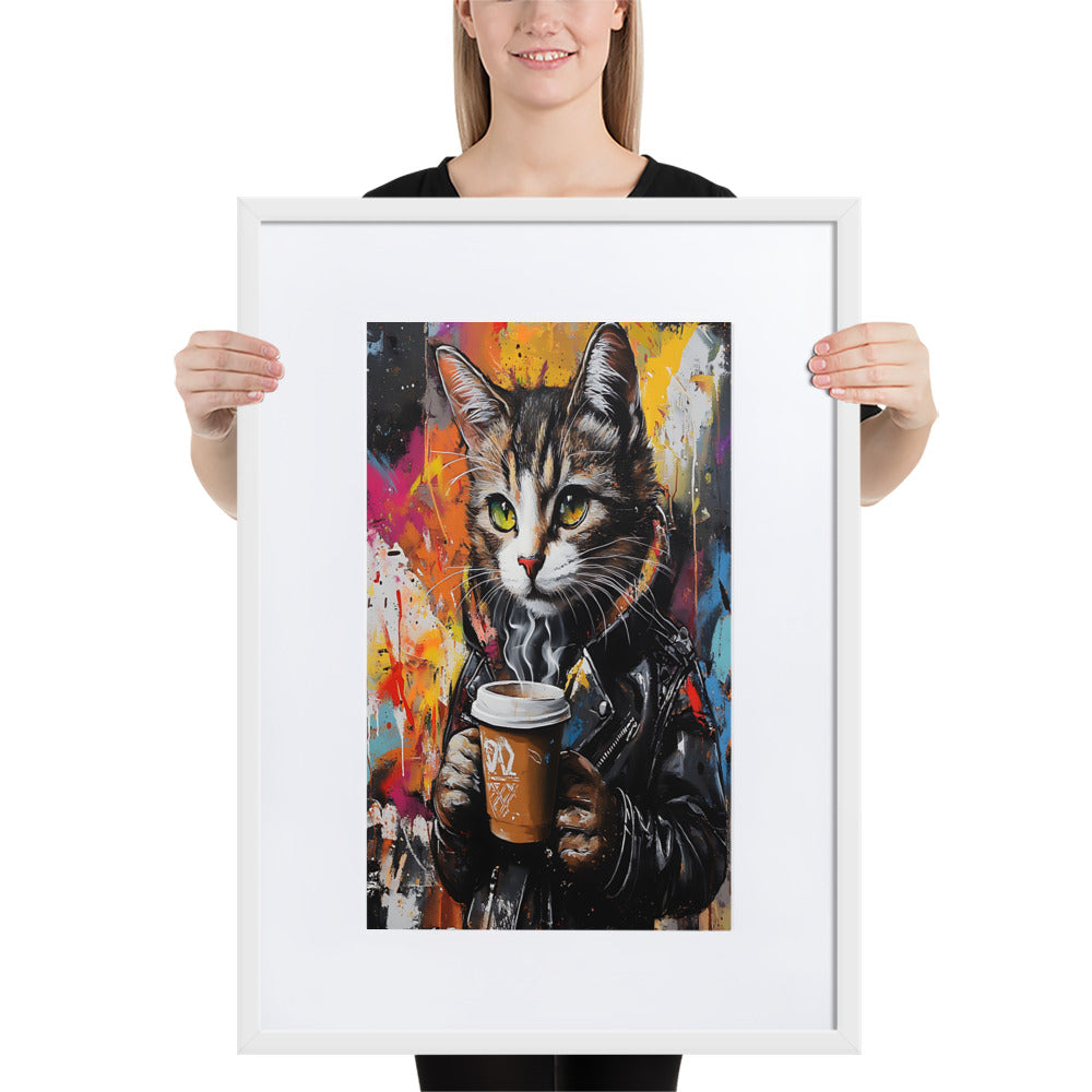 Street Art Feline v11 gerahmtes Poster gerahmtes Poster JLR Design