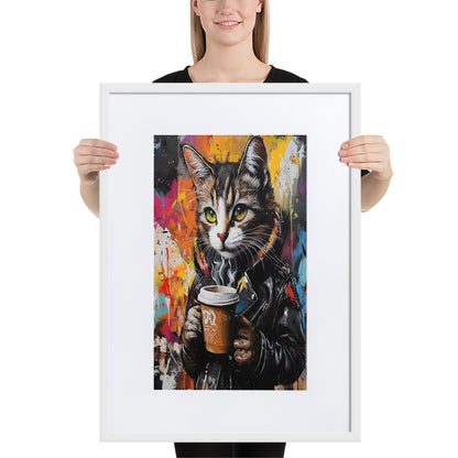 Street Art Feline v11 gerahmtes Poster gerahmtes Poster JLR Design