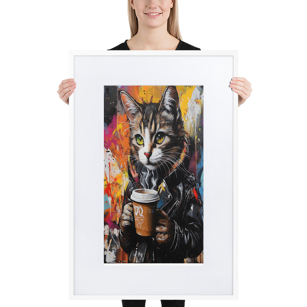 Street Art Feline v11 gerahmtes Poster gerahmtes Poster JLR Design