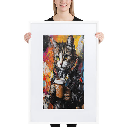 Street Art Feline v11 gerahmtes Poster gerahmtes Poster JLR Design