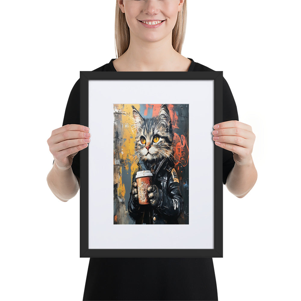 Street Art Feline v12 gerahmtes Poster gerahmtes Poster JLR Design