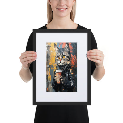 Street Art Feline v12 gerahmtes Poster gerahmtes Poster JLR Design