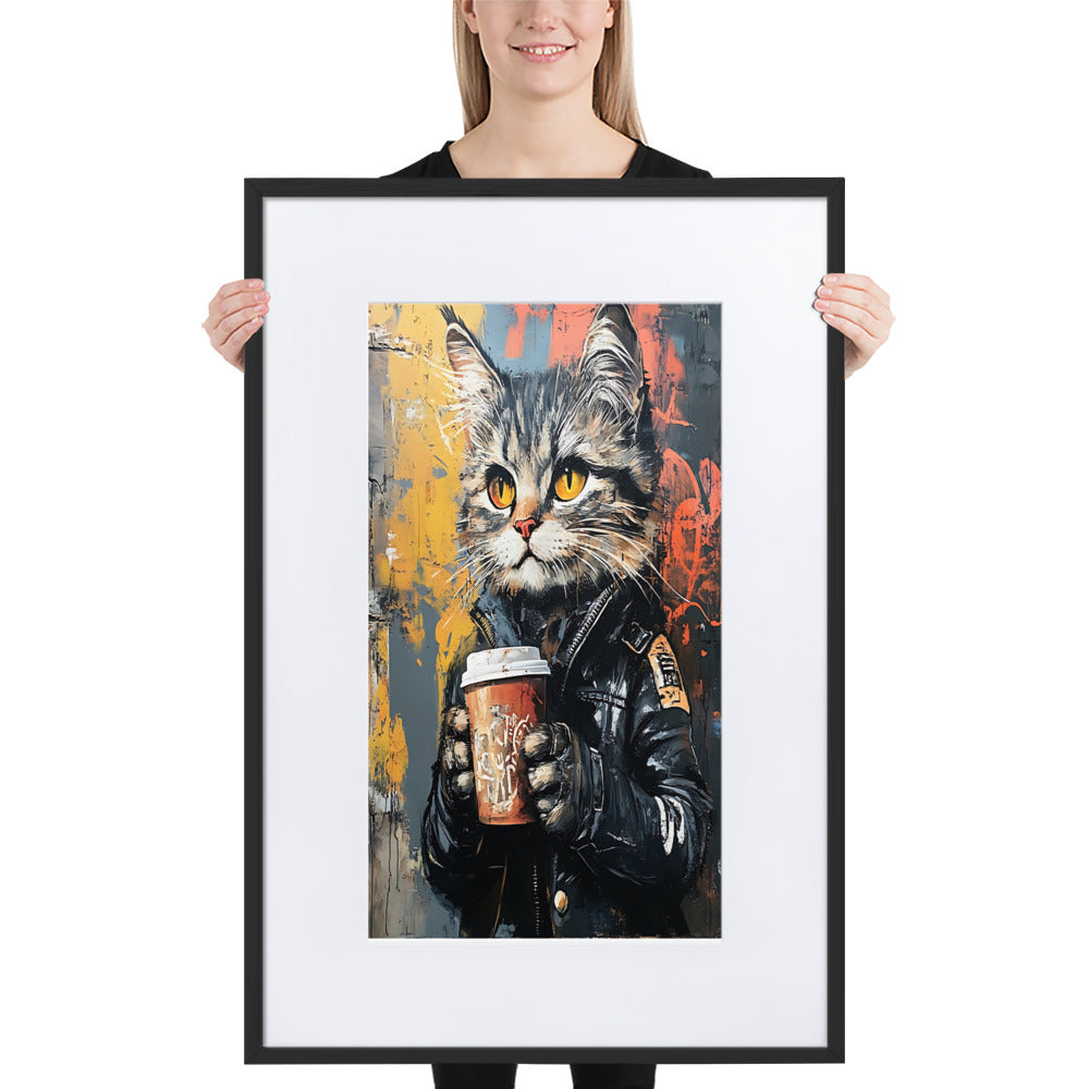 Street Art Feline v12 gerahmtes Poster gerahmtes Poster JLR Design
