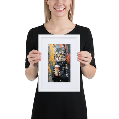 Street Art Feline v12 gerahmtes Poster gerahmtes Poster JLR Design