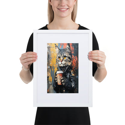 Street Art Feline v12 gerahmtes Poster gerahmtes Poster JLR Design