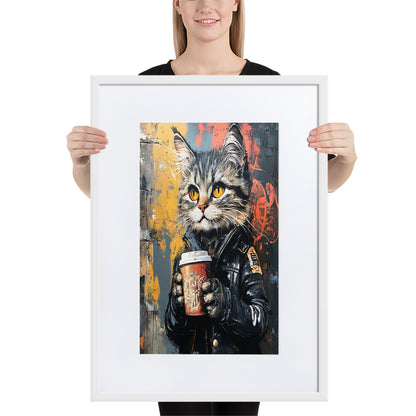 Street Art Feline v12 gerahmtes Poster gerahmtes Poster JLR Design