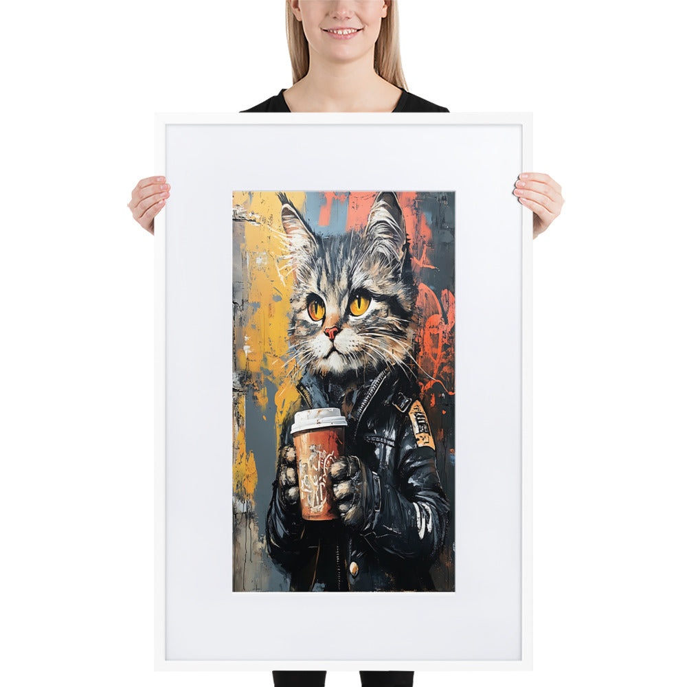 Street Art Feline v12 gerahmtes Poster gerahmtes Poster JLR Design