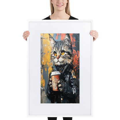 Street Art Feline v12 gerahmtes Poster gerahmtes Poster JLR Design