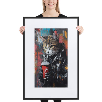 Street Art Feline v13 gerahmtes Poster gerahmtes Poster JLR Design