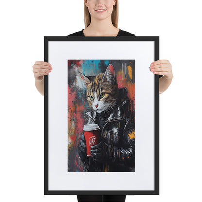 Street Art Feline v13 gerahmtes Poster gerahmtes Poster JLR Design