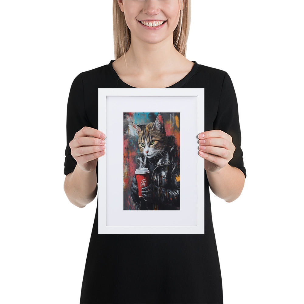 Street Art Feline v13 gerahmtes Poster gerahmtes Poster JLR Design