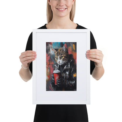 Street Art Feline v13 gerahmtes Poster gerahmtes Poster JLR Design