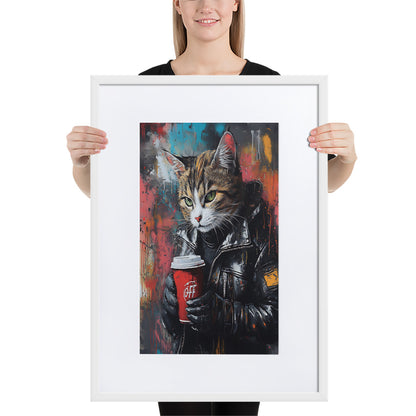 Street Art Feline v13 gerahmtes Poster gerahmtes Poster JLR Design