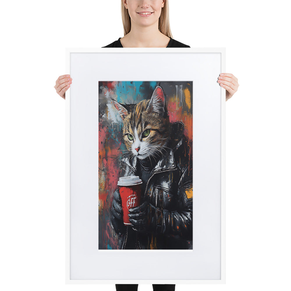 Street Art Feline v13 gerahmtes Poster gerahmtes Poster JLR Design