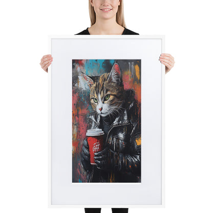 Street Art Feline v13 gerahmtes Poster gerahmtes Poster JLR Design