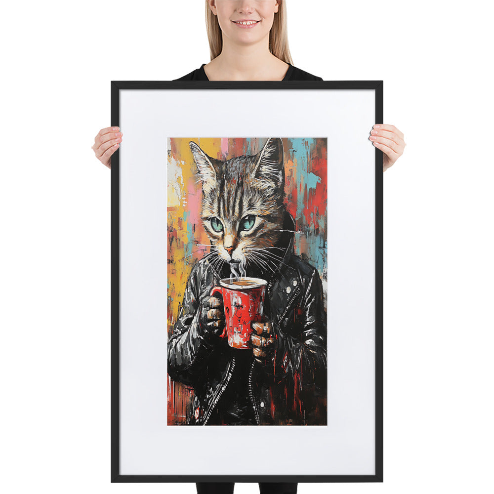 Street Art Feline v14 gerahmtes Poster gerahmtes Poster JLR Design