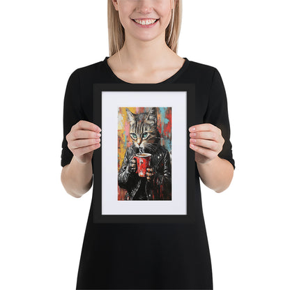 Street Art Feline v14 gerahmtes Poster gerahmtes Poster JLR Design