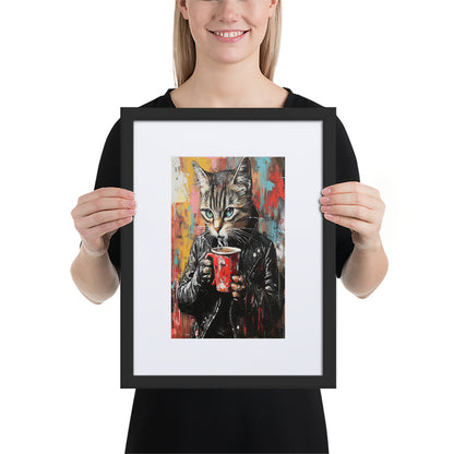 Street Art Feline v14 gerahmtes Poster gerahmtes Poster JLR Design