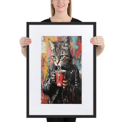 Street Art Feline v14 gerahmtes Poster gerahmtes Poster JLR Design