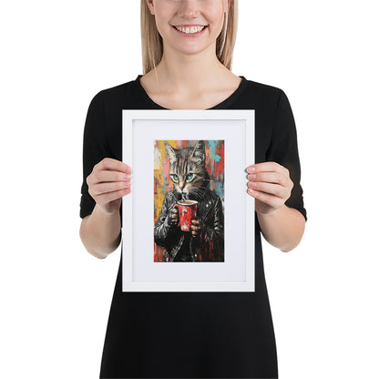 Street Art Feline v14 gerahmtes Poster gerahmtes Poster JLR Design