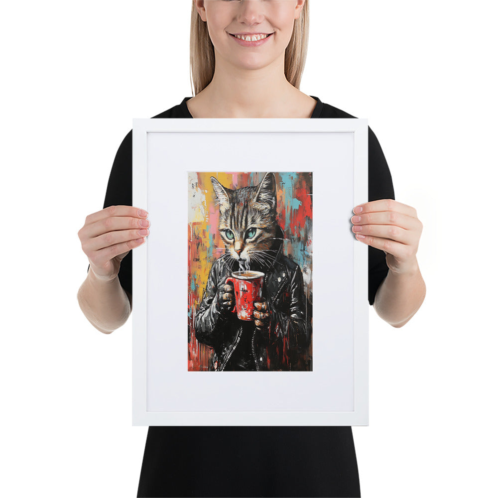 Street Art Feline v14 gerahmtes Poster gerahmtes Poster JLR Design