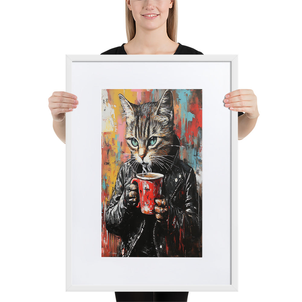 Street Art Feline v14 gerahmtes Poster gerahmtes Poster JLR Design