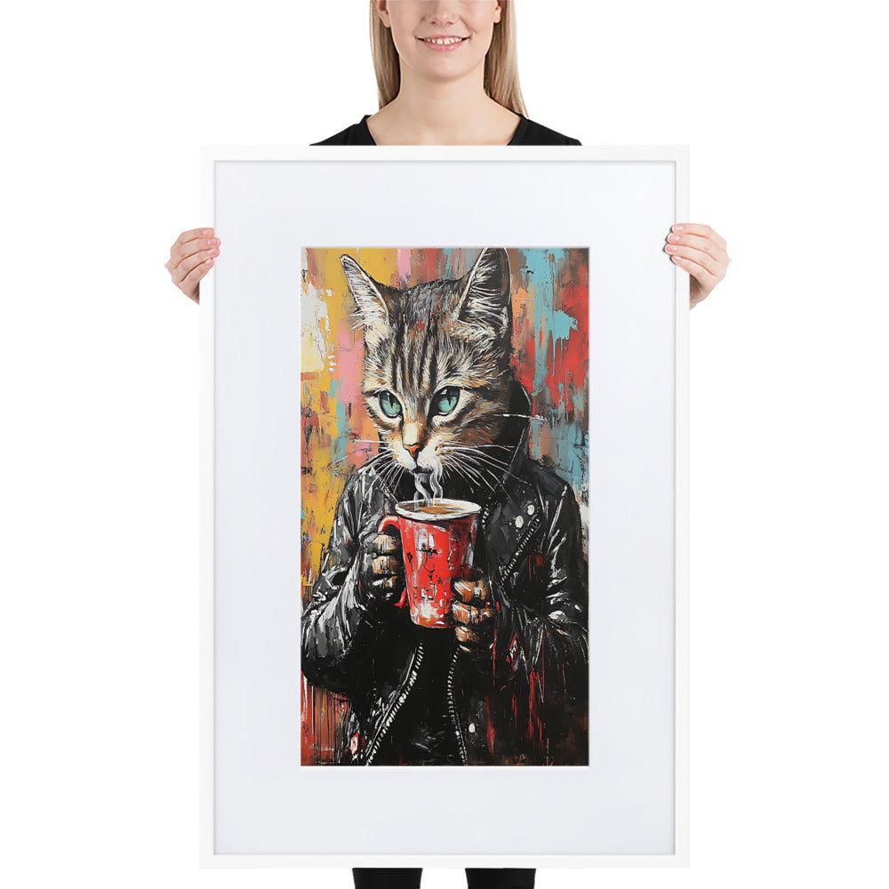Street Art Feline v14 gerahmtes Poster gerahmtes Poster JLR Design