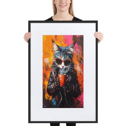 Street Art Feline v15 gerahmtes Poster Gerahmtes Poster JLR Design