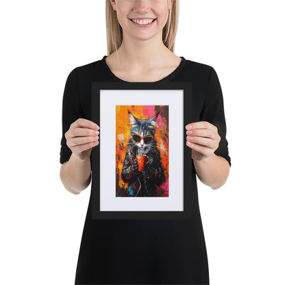 Street Art Feline v15 gerahmtes Poster Gerahmtes Poster JLR Design
