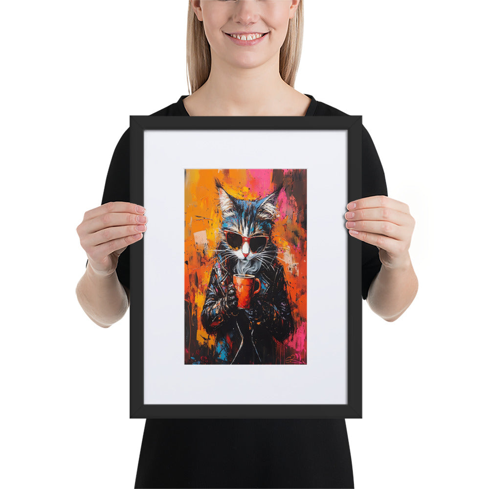 Street Art Feline v15 gerahmtes Poster Gerahmtes Poster JLR Design