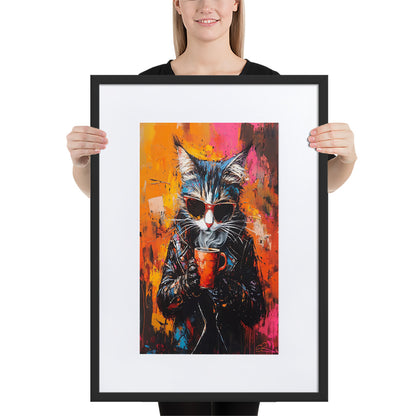 Street Art Feline v15 gerahmtes Poster Gerahmtes Poster JLR Design