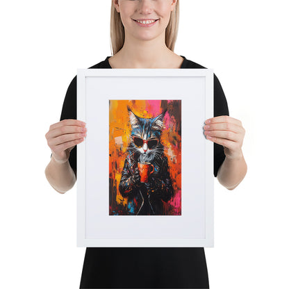 Street Art Feline v15 gerahmtes Poster Gerahmtes Poster JLR Design