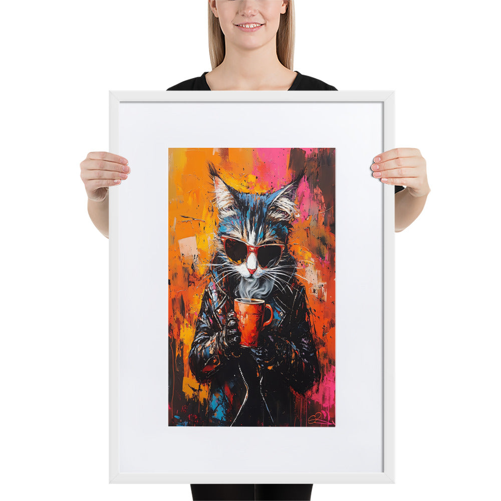 Street Art Feline v15 gerahmtes Poster Gerahmtes Poster JLR Design