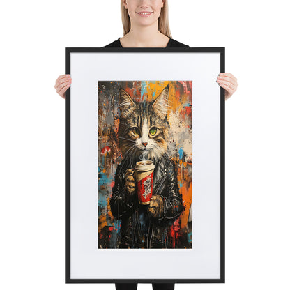 Street Art Feline v16 gerahmtes Poster Gerahmtes Poster JLR Design