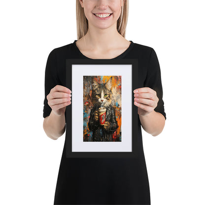 Street Art Feline v16 gerahmtes Poster Gerahmtes Poster JLR Design