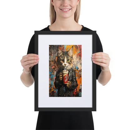Street Art Feline v16 gerahmtes Poster Gerahmtes Poster JLR Design