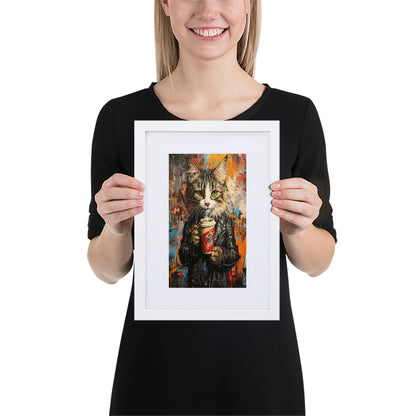 Street Art Feline v16 gerahmtes Poster Gerahmtes Poster JLR Design