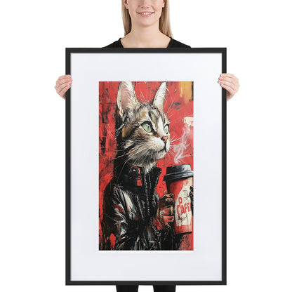 Street Art Feline v17 gerahmtes Poster Gerahmtes Poster JLR Design