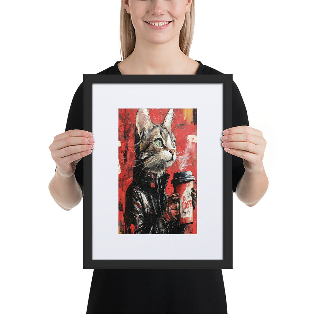 Street Art Feline v17 gerahmtes Poster Gerahmtes Poster JLR Design