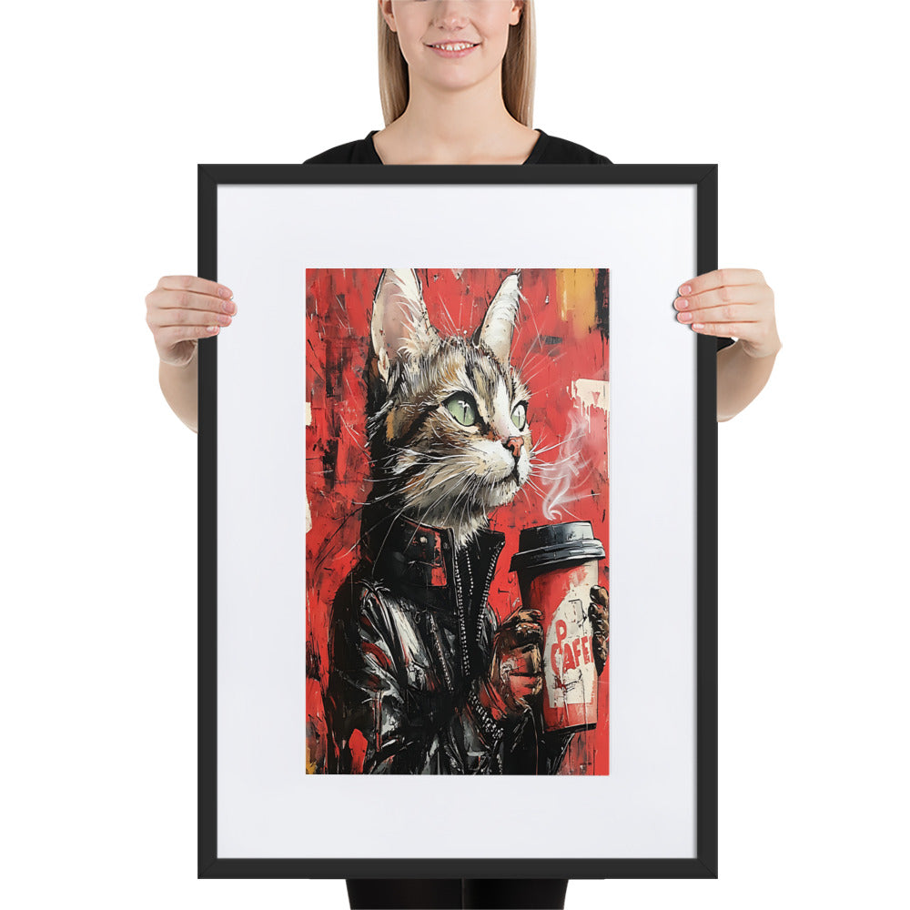 Street Art Feline v17 gerahmtes Poster Gerahmtes Poster JLR Design