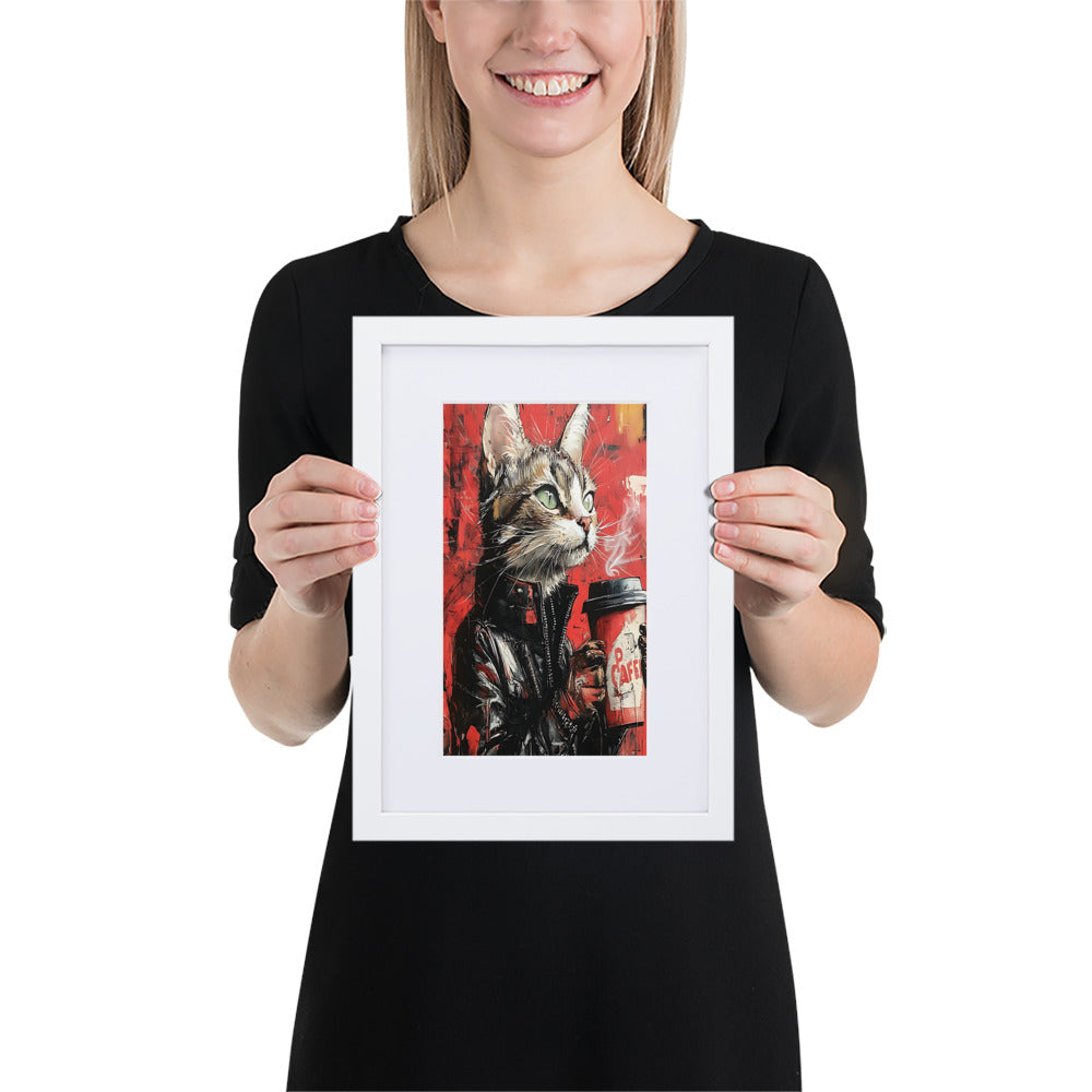 Street Art Feline v17 gerahmtes Poster Gerahmtes Poster JLR Design
