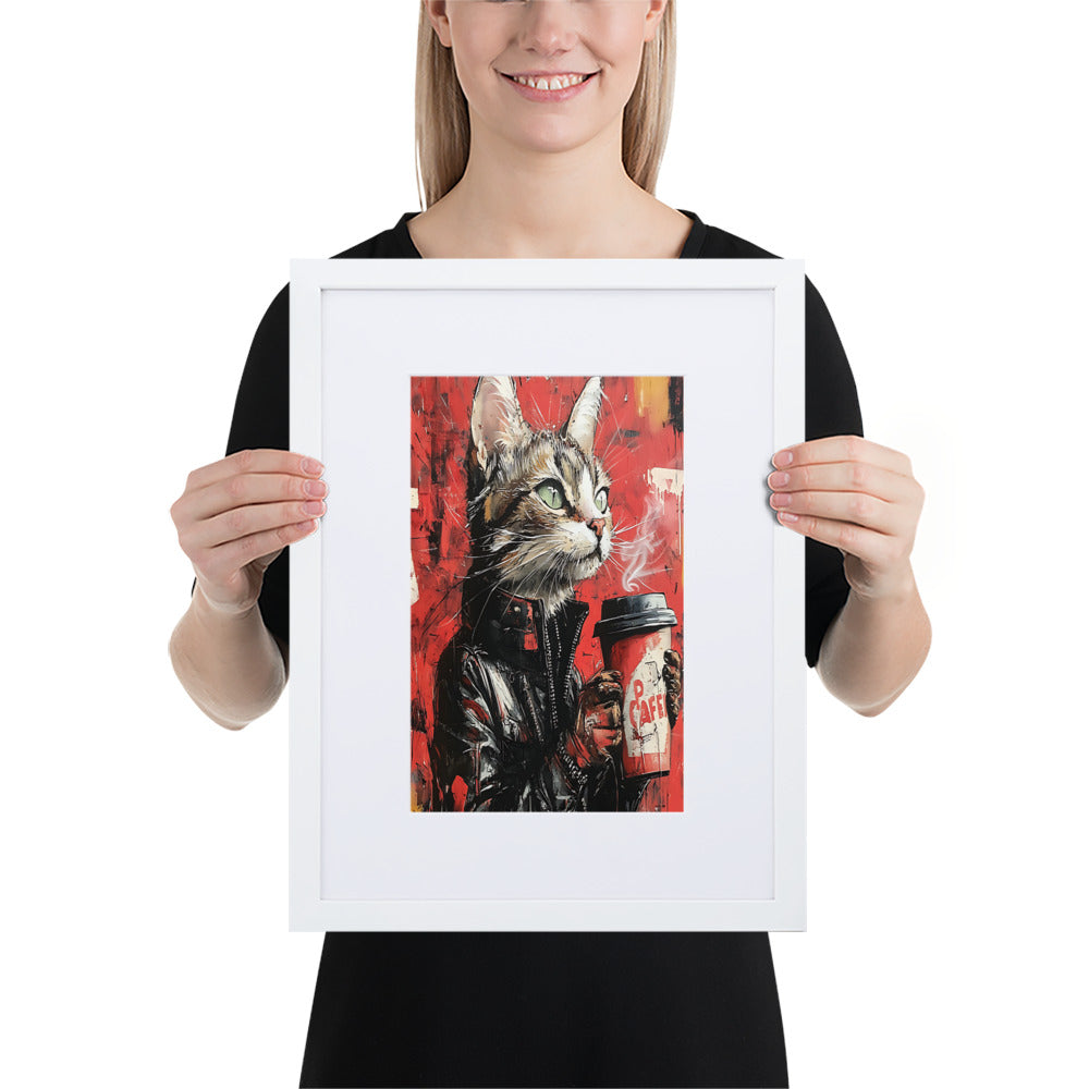 Street Art Feline v17 gerahmtes Poster Gerahmtes Poster JLR Design