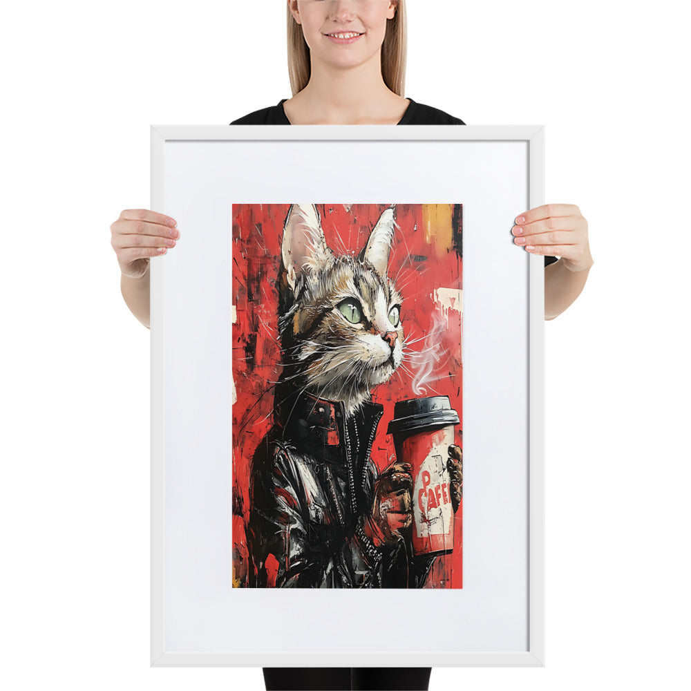 Street Art Feline v17 gerahmtes Poster Gerahmtes Poster JLR Design