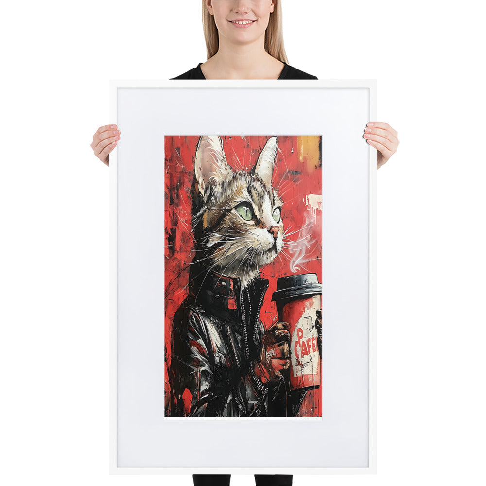 Street Art Feline v17 gerahmtes Poster Gerahmtes Poster JLR Design