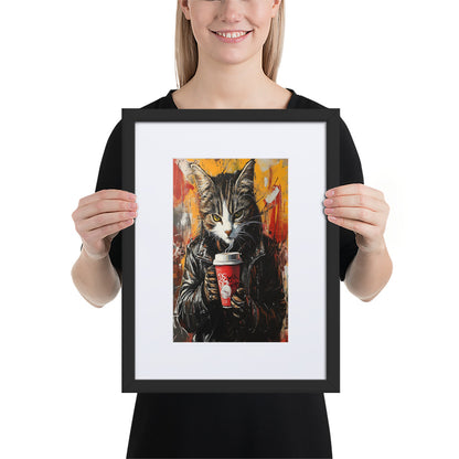 Street Art Feline v18 gerahmtes Poster Gerahmtes Poster JLR Design
