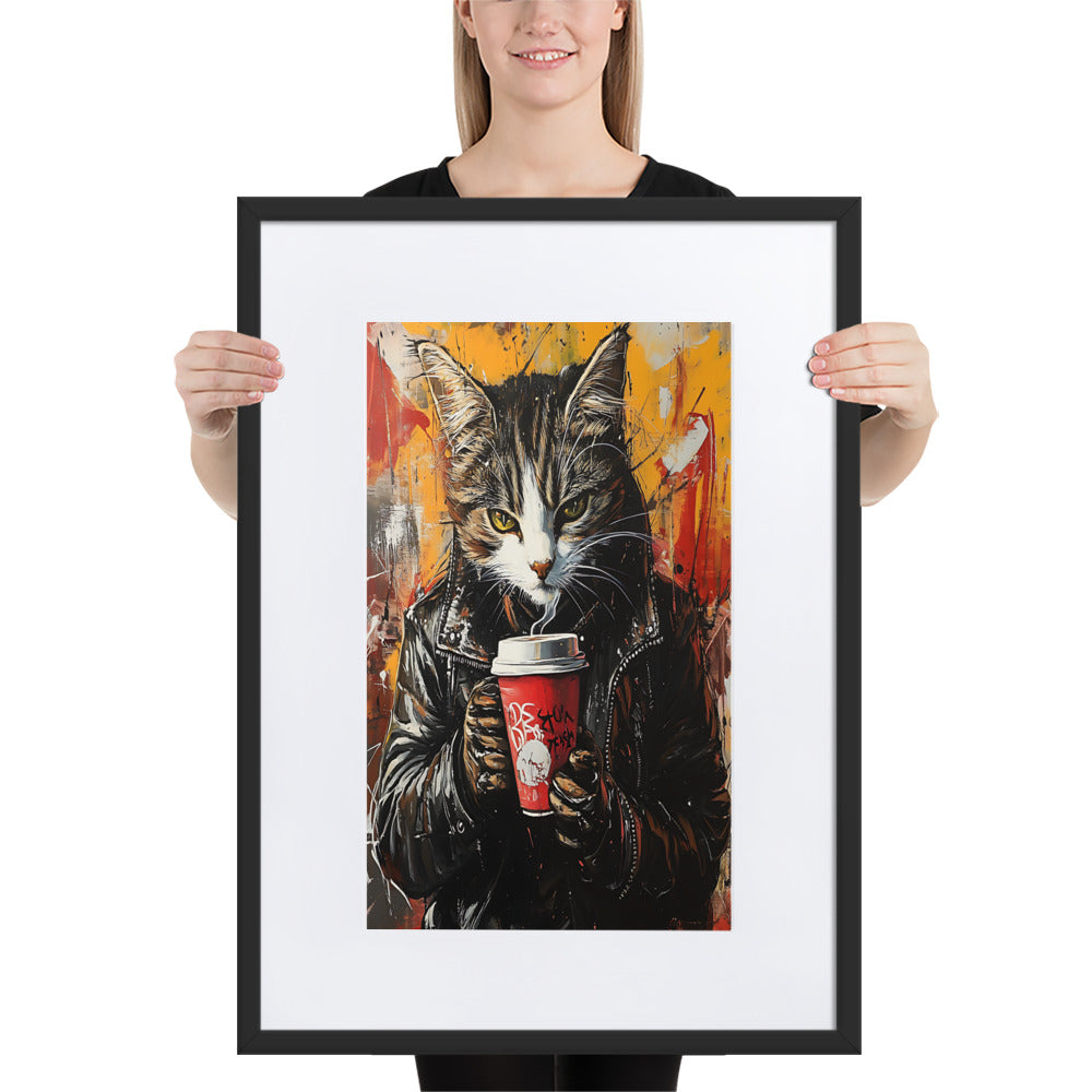 Street Art Feline v18 gerahmtes Poster Gerahmtes Poster JLR Design